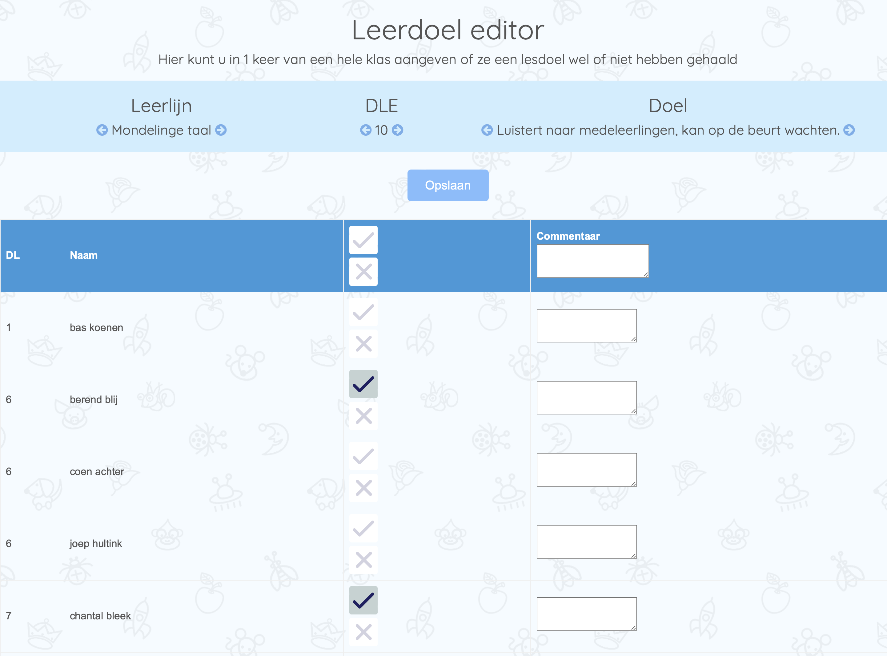 Open een doel en werk het observatiesysteem bij